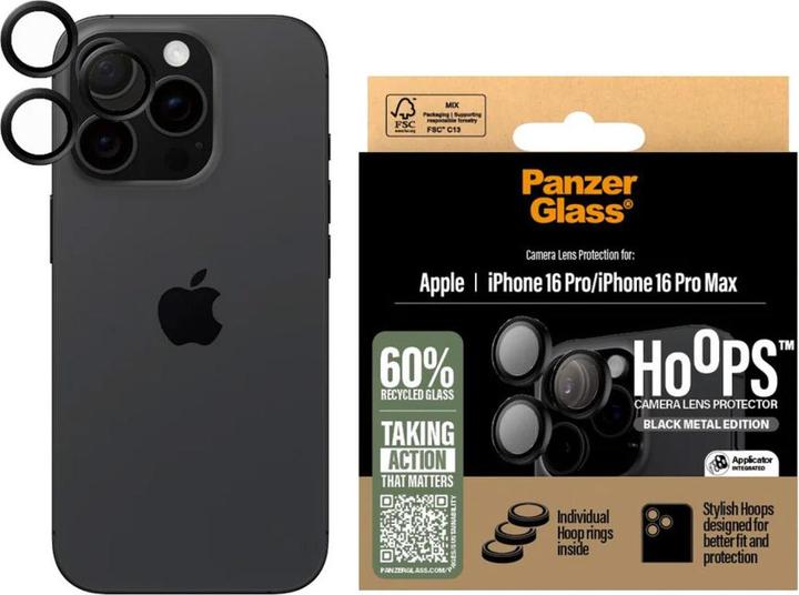 Actual product image PanzerGlass Hoops Camera Lens Protector (1 Piece, Apple iPhone 16 Pro Max, Apple iPhone 16 Pro)