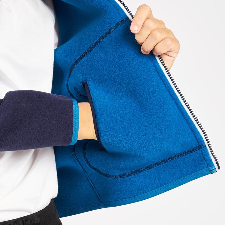 Image du produit Tribord Veste polaire voile enfants réversible chaud 500 bleu marine/bleu (116)