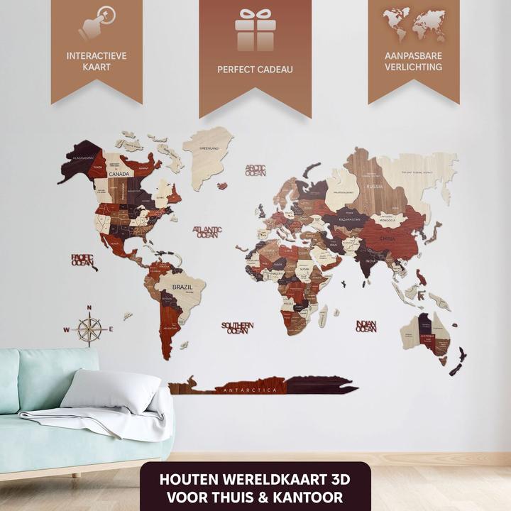Actual product image Green Split World map (225 x 135 cm, 150 x 90 cm)