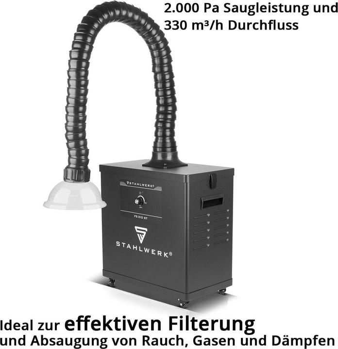 Image du produit Stahlwerk Aspirateur de fumée FE-210 ST avec filtre triple et système d'aspiration 210 W (Système d'aspiration)