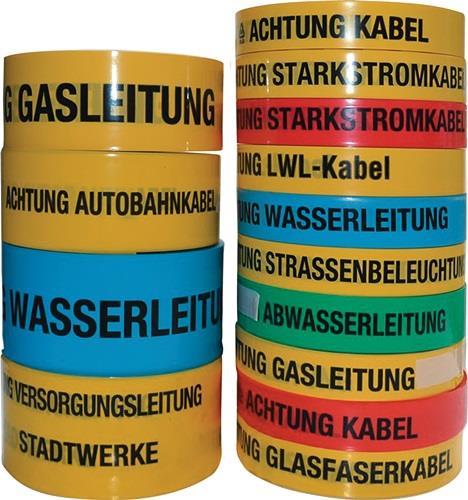 Actual product image Multicoll Route warning tape Imprint Attention D. Telekom cable width 50 mm length 250 m yellow (50 mm)