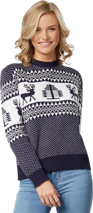 Produktbild tectake Weihnachtspullover Winterwunderland blau-weiss für Frauen (XL)