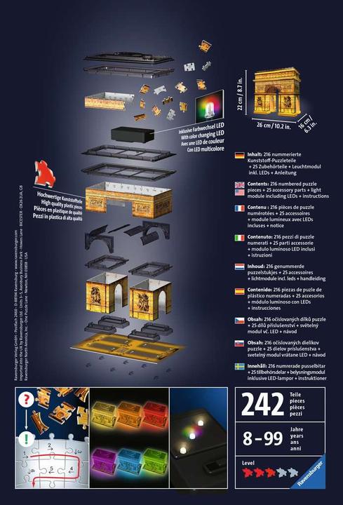 Actual product image Ravensburger Arc de Triomphe Night Edition (216 pieces)