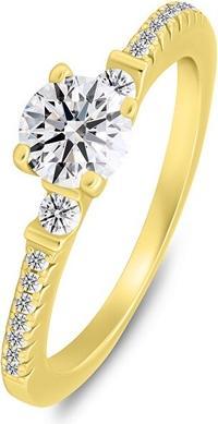 Brilio Silver - Delicate gold-plated ring with zircons RI139Y - Circuit: 54 mm (54)