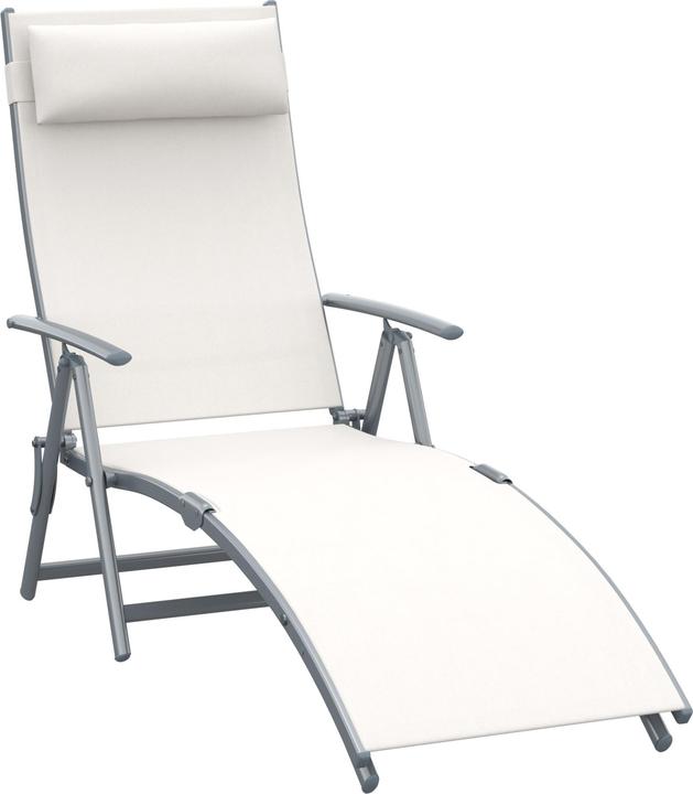 Image du produit Outsunny Chaise longue de jardin avec coussin (180 cm)