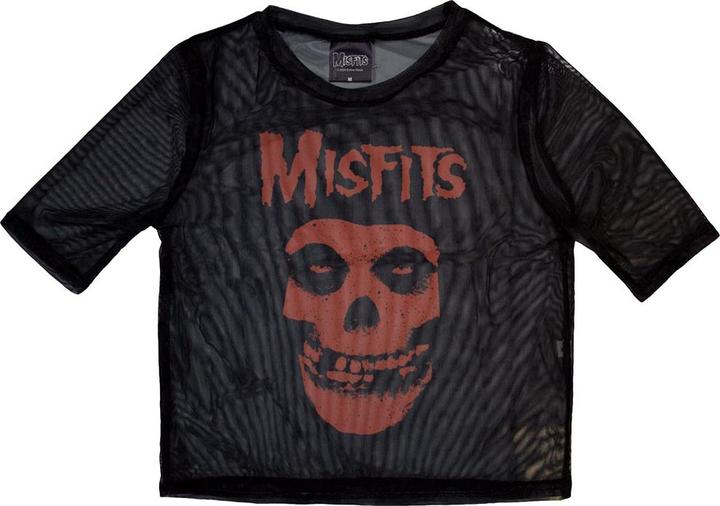 Misfits Orange Logo & Skull Netzgewebe Crop Top (Girlie)