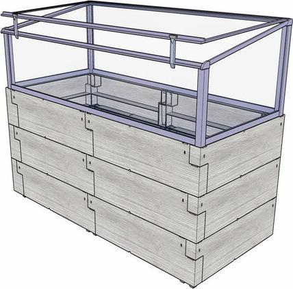 Produktbild Juwel Hochbeet Timber Kombi-Set Kunststoff 130 x 90 x 60 cm grau