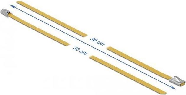 Produktbild Delock Edelstahlkabelbinder 300x4,6 10 Stk. (Metallkabelbinder, 300 mm, 10 Stk.)
