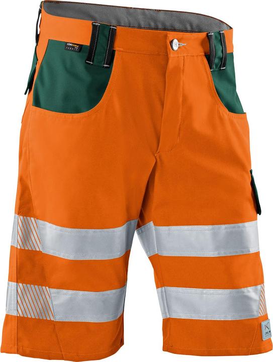 Actual product image Kübler unisex high visibility trousers short REFLECTIQ orange, moss green size 44 (44)