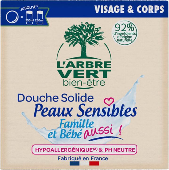 Image du produit L'arbre vert douche solide peaux sensibles français