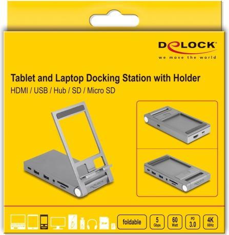 Image du produit Delock Station d'accueil pour tablettes et ordinateurs portables 4K avec (USB-C, 1 Ports)