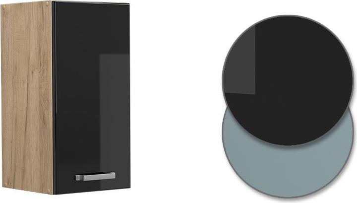 Hochglänzend, Goldkraft-EicheFront: Schwarz
