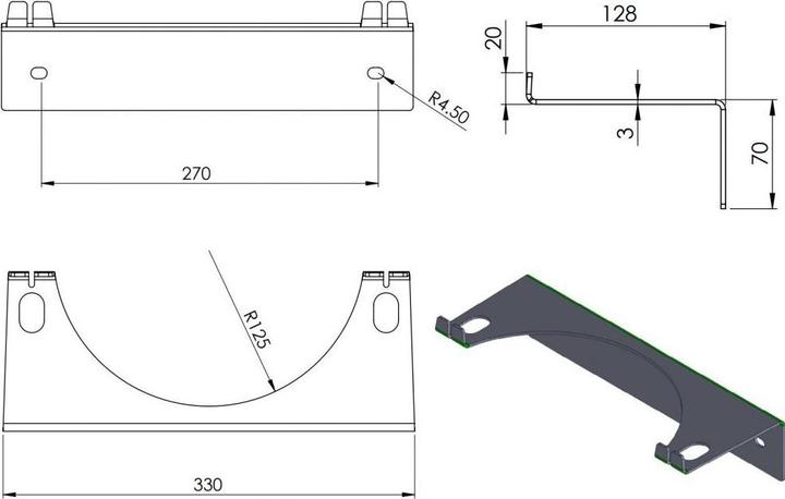 Image du produit Pro-Line Support mural pour 1 bouteille de gaz, diamètre max. 250 mm Cylindre