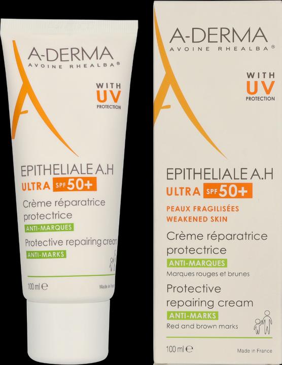 Actual product image A-Derma Epithelialea.H Ultra Soothing Repairing Cream SPF50 (Suntan cream, SPF 50+, 100 ml)