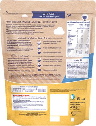 Nutritional values and ingredients Milupa Good night (400 g)