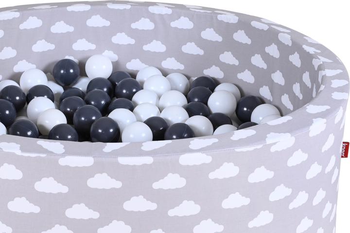 Actual product image Knorrtoys Bällebad soft - "Grey white clouds" - 300 balls grey/creme (ca. 6cm Durchmesser)