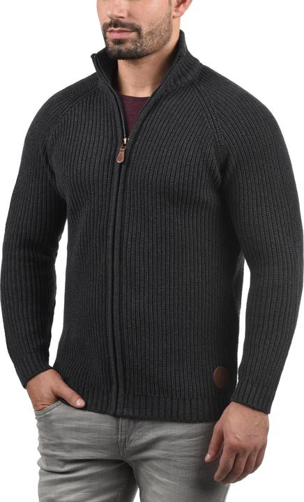 Actual product image Solid Xenos Men's Cardigan Chunky Knit Jacket With Funnel Neck Made Of 100% Cotton (M)