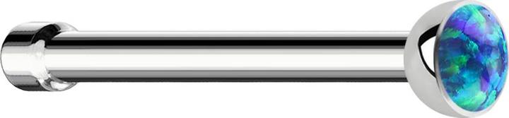 Immagine prodotto Star Piercing Nasenstecker gerade silber mit Opal blau (senza ottone, Acciaio chirurgico 316L)