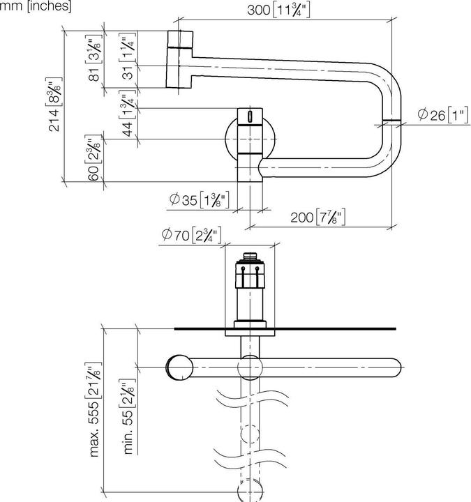 Actual product image Dornbracht KÃ¼che - Tara Ultra POT FILLER, cold water valve, swivel, projection 500 mm