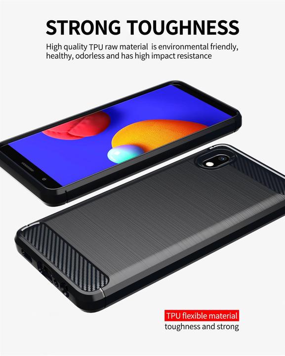 Produktbild Cadorabo TPU Ultra Slim carbon edelstahl Kombi Cover (Samsung Galaxy A10e)