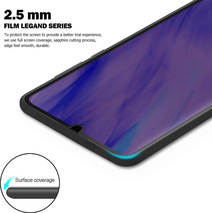 Actual product image Screenguard Huawei P30 Full Screen Protective Glass Film 2.5D 9H (1 Piece, Huawei P30)