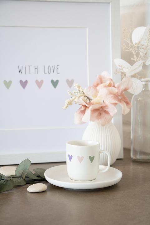 Immagine prodotto ppd Tazza da caffè espresso con cuori colorati (750 ml, 1 x)