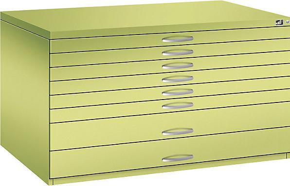Produktbild C+P Zeichnungsschrank, DIN A0, 8 Schubladen, Höhe 760 mm, viridingrün