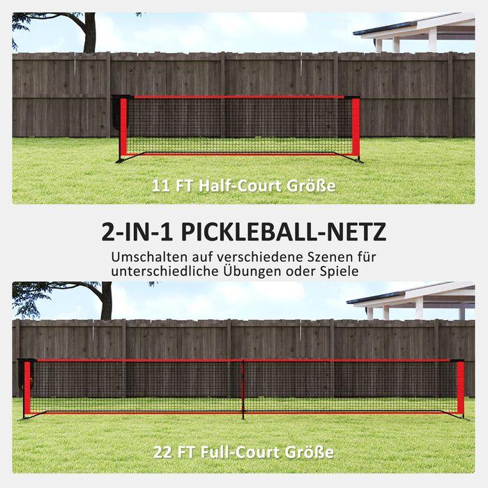 Produktbild Swisshandel24 Pickleball-Netz tragbares Set 6,7 m Pickleball-System mit Ballsammler, Bälle