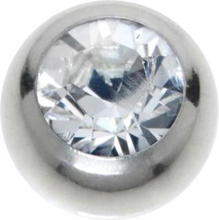 Bijouteria Piercingverschluss (Edelstahl, Kristall)