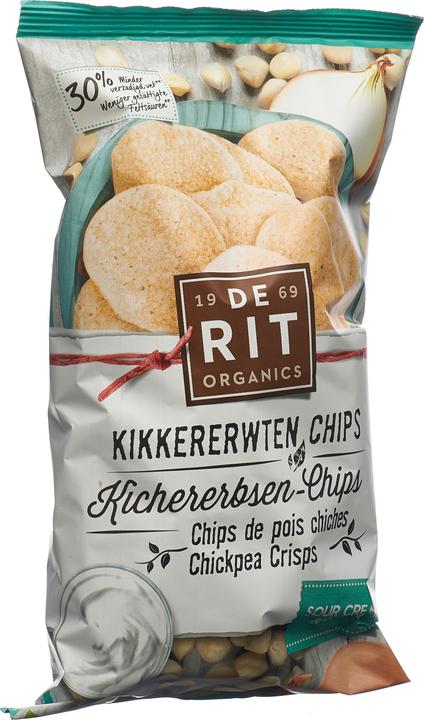 Actual product image De Rit Chickpea Chips Sour Cream Onion Organic (75 g)
