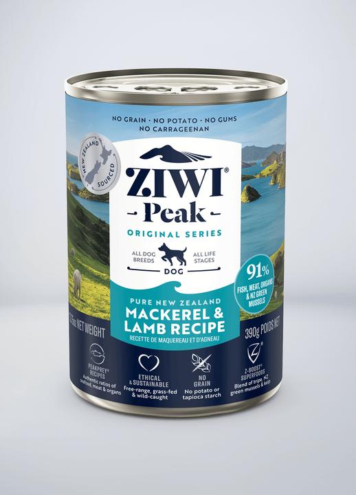 Actual product image Magni Ziwipeak - Mackerel & lamb recipe, wet food 390 gr. - (zp034) (Adult, 1 pcs., 390 g)