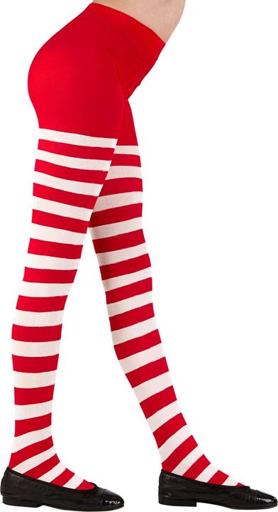 Actual product image Widmann HARMON PANTS WHITE/RED STRIPED 70 DEN, 7-10 years