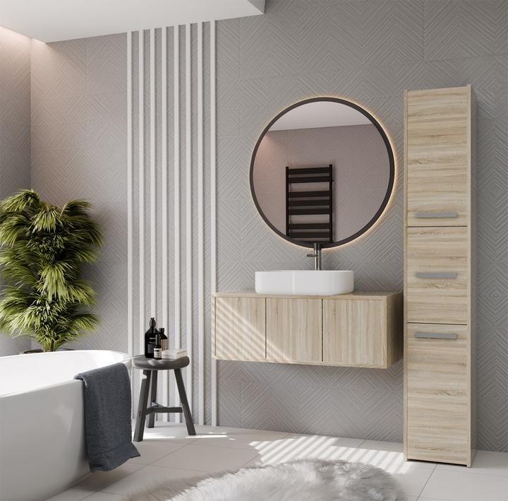 Produktbild Topeshop S33 SONOMA Aufbewahrungsschrank für Badezimmer Eiche