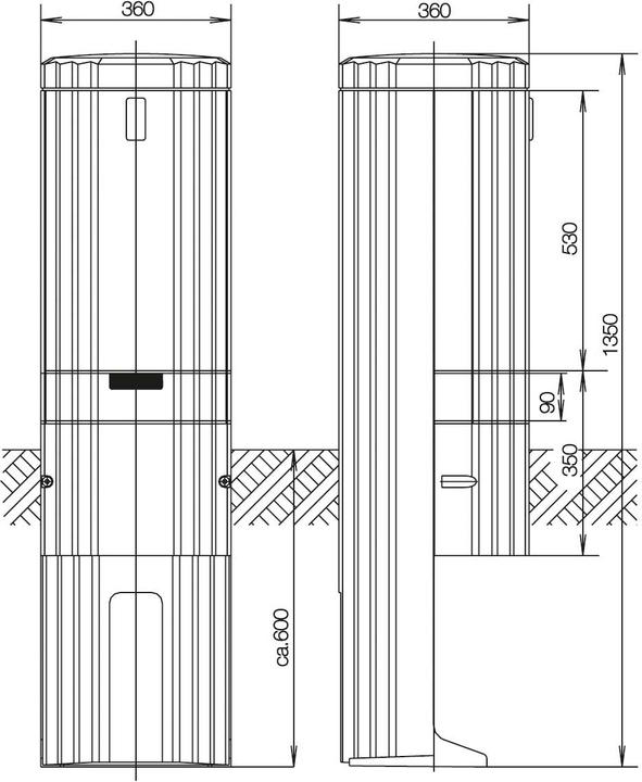 Produktbild ABN SL135A FreiluftsÃ¤ule Rondo aus 62779 FB1 BH3, H=1350mm,1