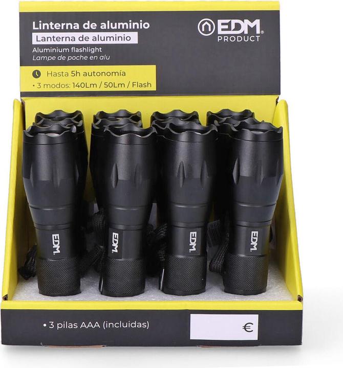 Produktbild EDM Taschenlampe LED 36398 Cree XML-T6 3 W 5 W 140 Lm Zoom (14 cm, 140 lm)