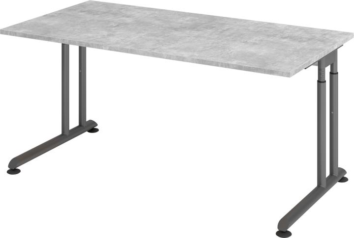 Immagine prodotto Escritorio Scrivania C-foot 160x80cm cemento/grafite (160 x 80 cm)