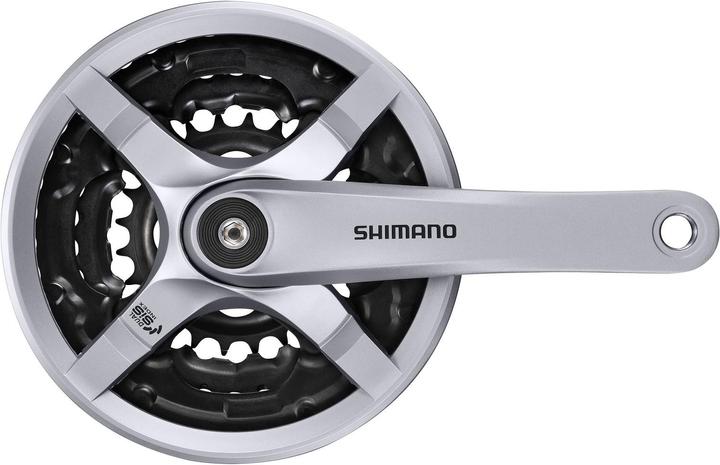 Image du produit Shimano Pédalier FC-TY501 6/7/8 vitesses 48-38-28 T. avec anneau de garde-chaîne (175 mm)