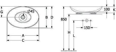 Actual product image Villeroy & Boch V&B Countertop washbasin LOOP & FRIENDS without cistern 620x420mm white (420 mm, 620 mm)