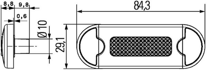 Actual product image Hella 24 Entry light LED 2-pole with seal with cable for JOHN