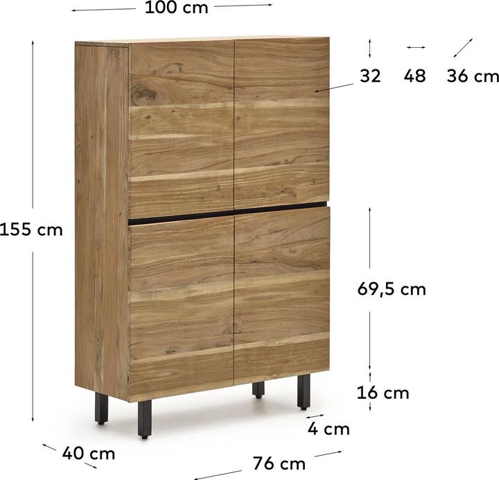 Produktbild Kave Home Uxue (40 x 100 x 155 cm)