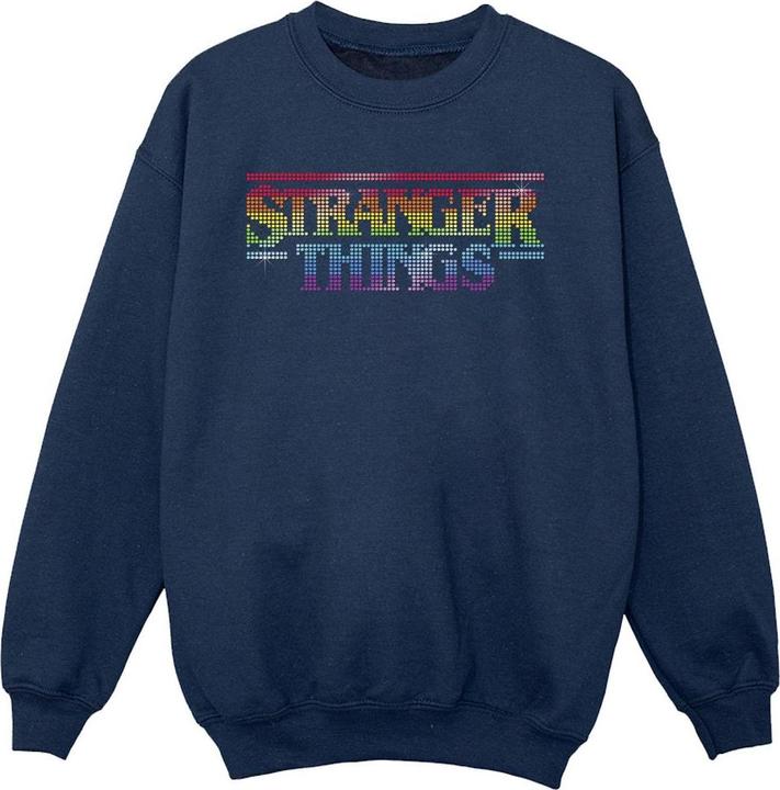 Actual product image Netflix Girls Stranger Things Rainbow Dot Logo Sweatshirt (140, 146)