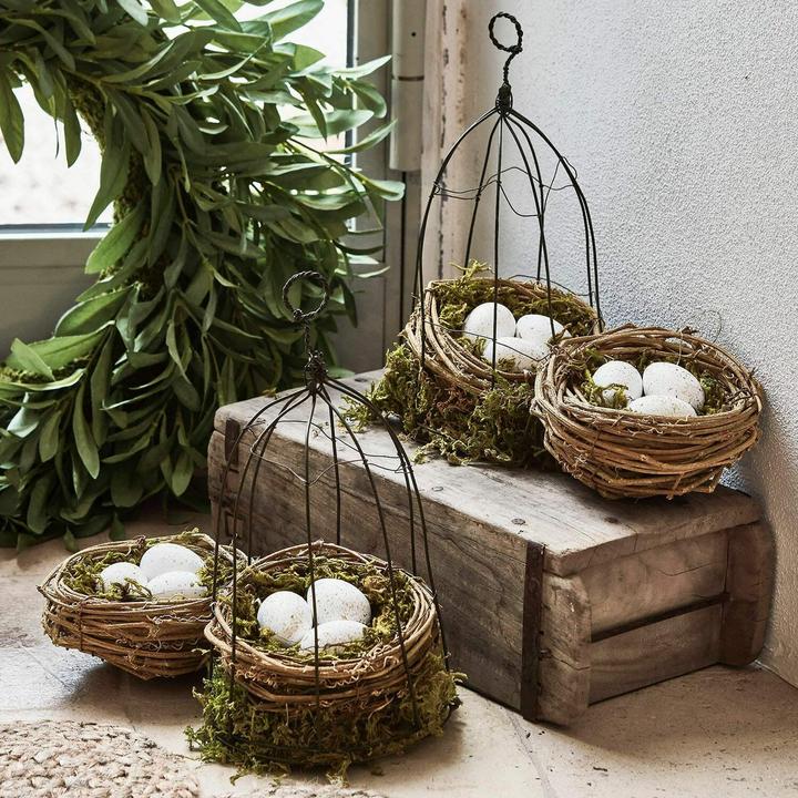 Actual product image Loberon Nest with eggs set of 4 Trista brown/white