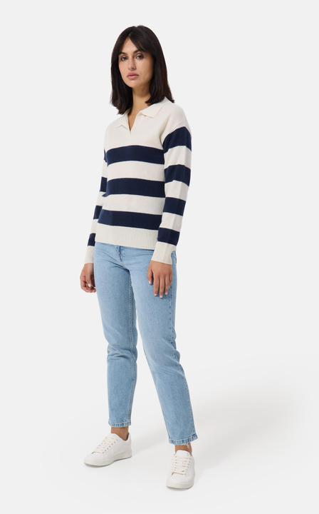 Immagine prodotto Cash-Mere Kaschmir Pullover mit Polokragen gestreift (S)