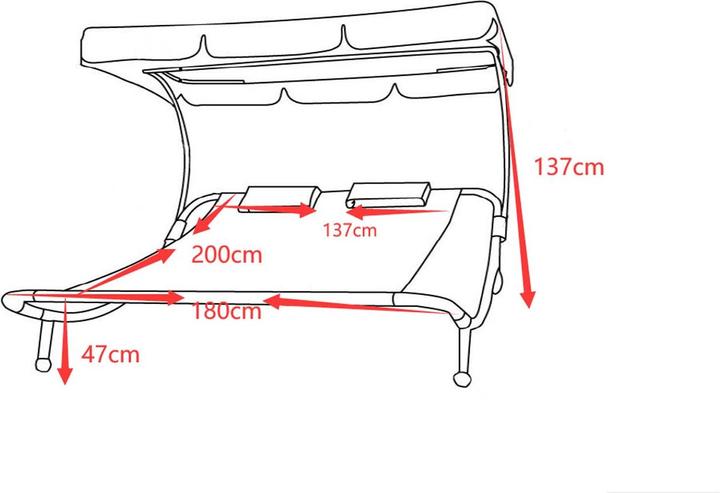 Produktbild VCM Doppelliege Gartenliege 2 Personen Bindox (200 cm)