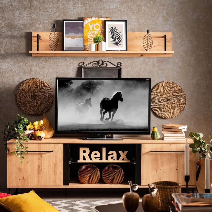 Produktbild Homestyle4u Wohnwand Wohnzimmer-Set Industrial Style (100 x 100 x 100 cm)