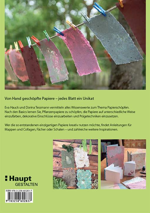 Actual product image Papiere schöpfen und gestalten (German, Dorina Tessmann, Eva Hauck, 2024)