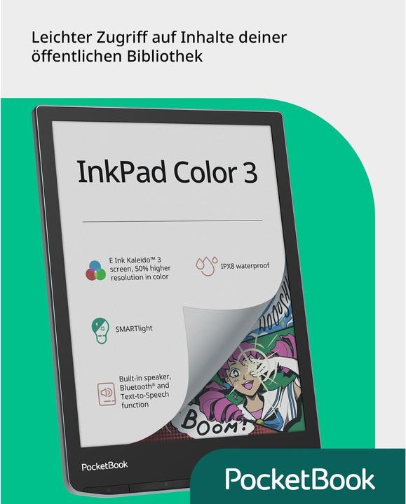 Produktbild PocketBook InkPad Color 3 (7.80", 32 GB, Stormy Sea)