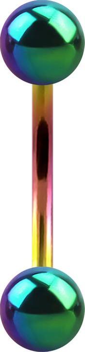 Image du produit Star Piercing Micro banane colorée avec deux boules (Acier chirurgical 316L)