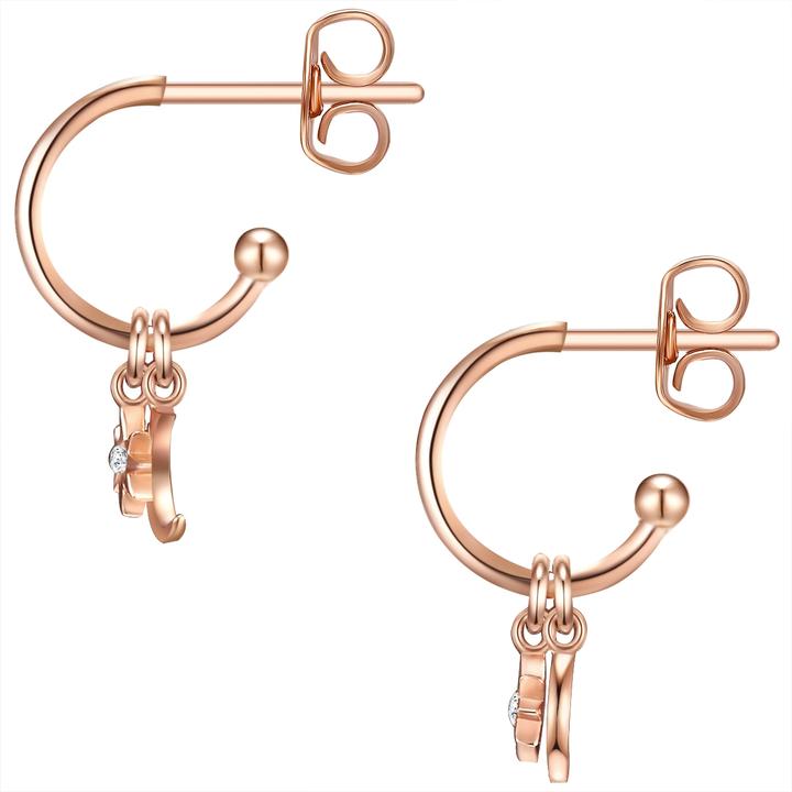 Produktbild Lulu & Jane Damen Ohrringe Halbmond/Stern Messing - 35294 (Messing)