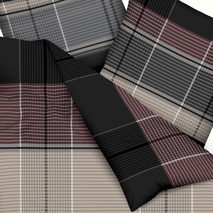 Produktbild Kaeppel Mako-Satin Bettwäsche Architect anthrazit (Bettwäsche Set, 155x220 cm (80x80 cm))